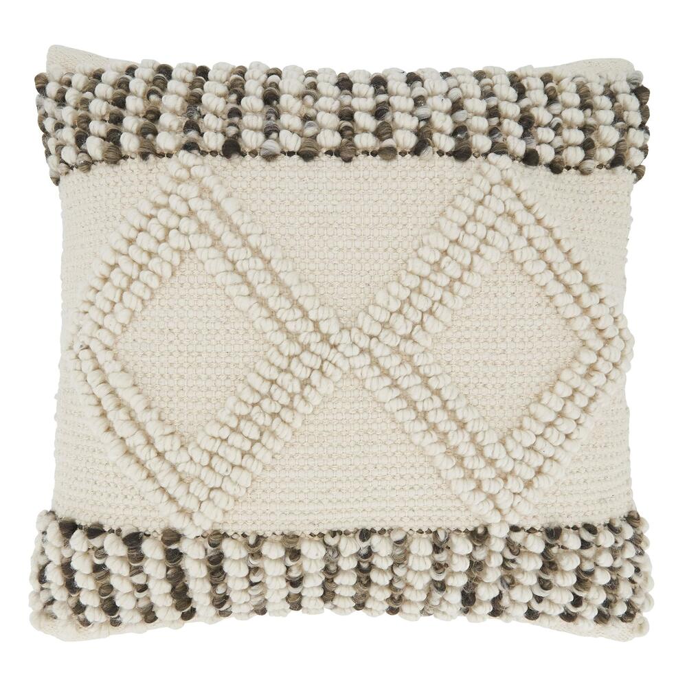 1669 Haniyah Collection Woven Textured Poly-Filled Throw Pillow